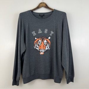 Wildfox Easy Tiger Pullover Crewneck Sweater Stretchy Cozy Loungewear Size Large